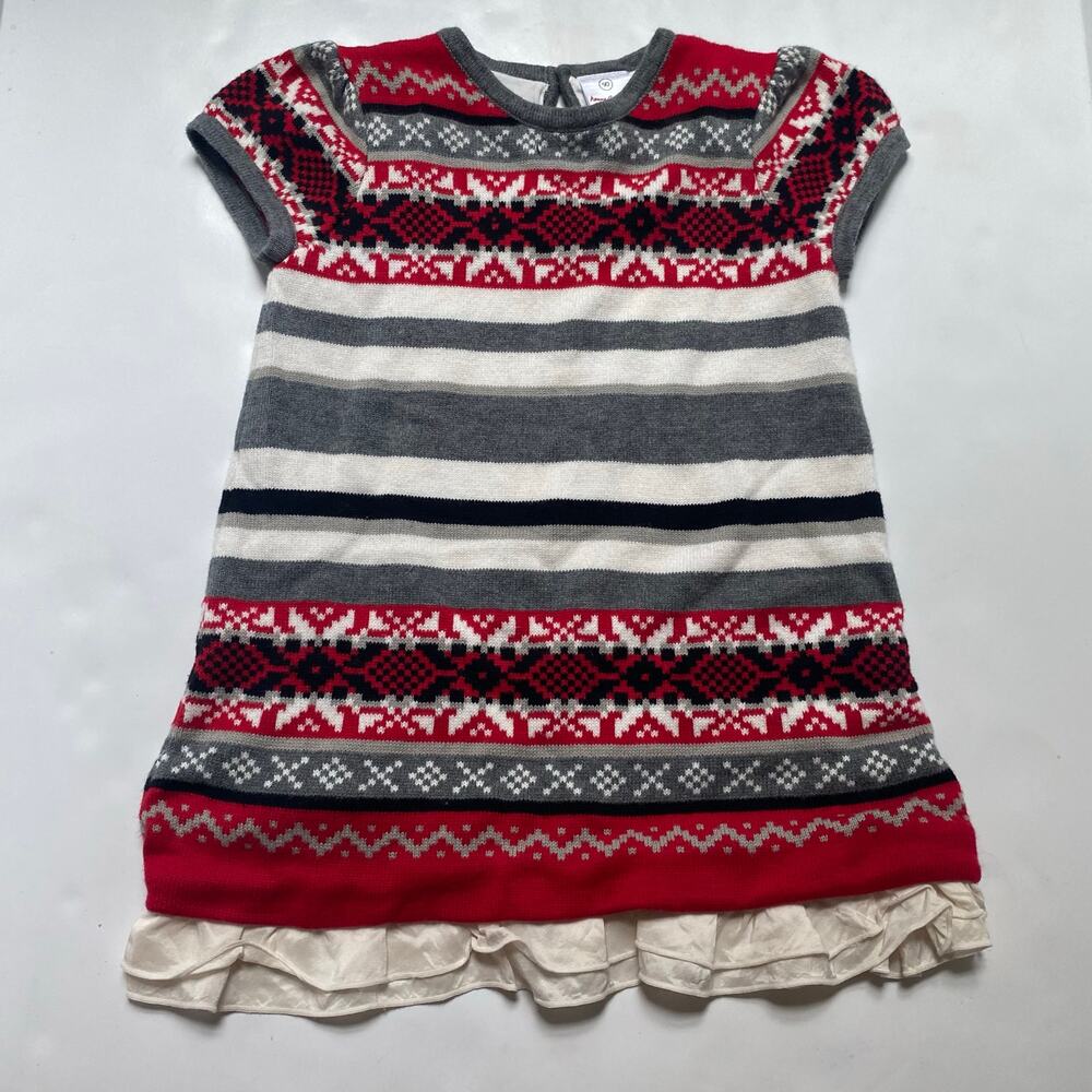 Hanna Andersson Snow & Tell Stripe Sweater Dress